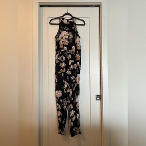 Abercrombie & Fitch Floral Black Jumpsuit